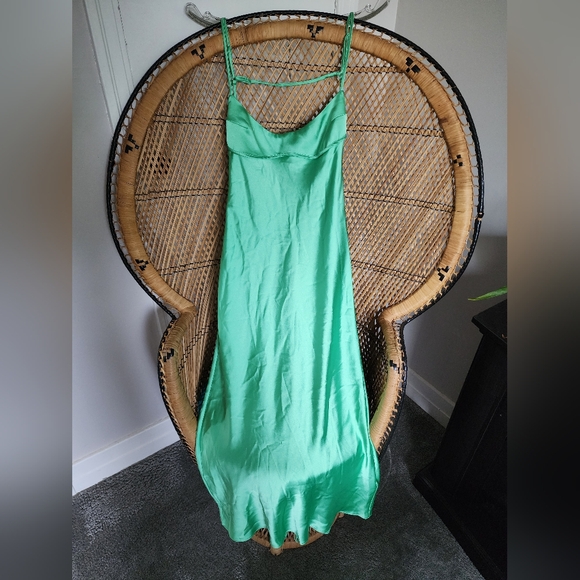 Zara Light Green Satin Camisole/Slip Midi Dress BNWT - Picture 2 of 12